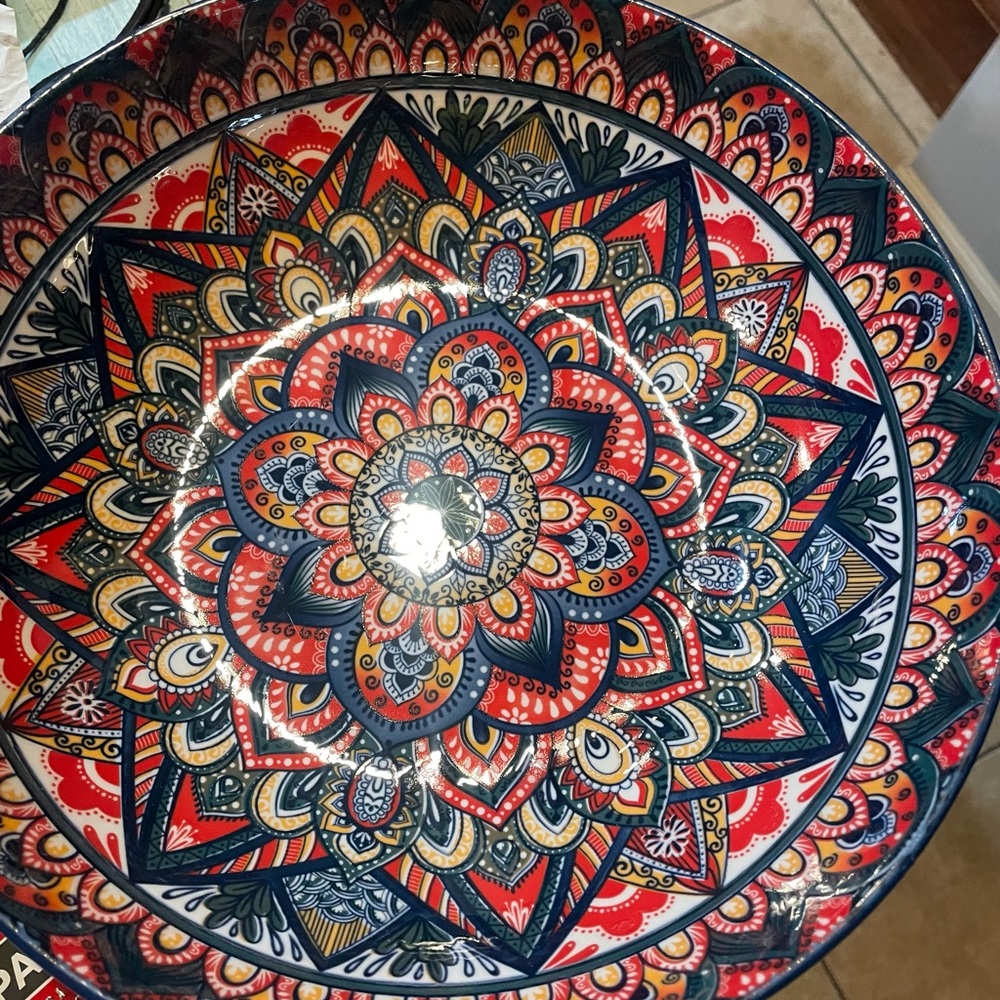 Colorful Mandala Ceramic Bowl